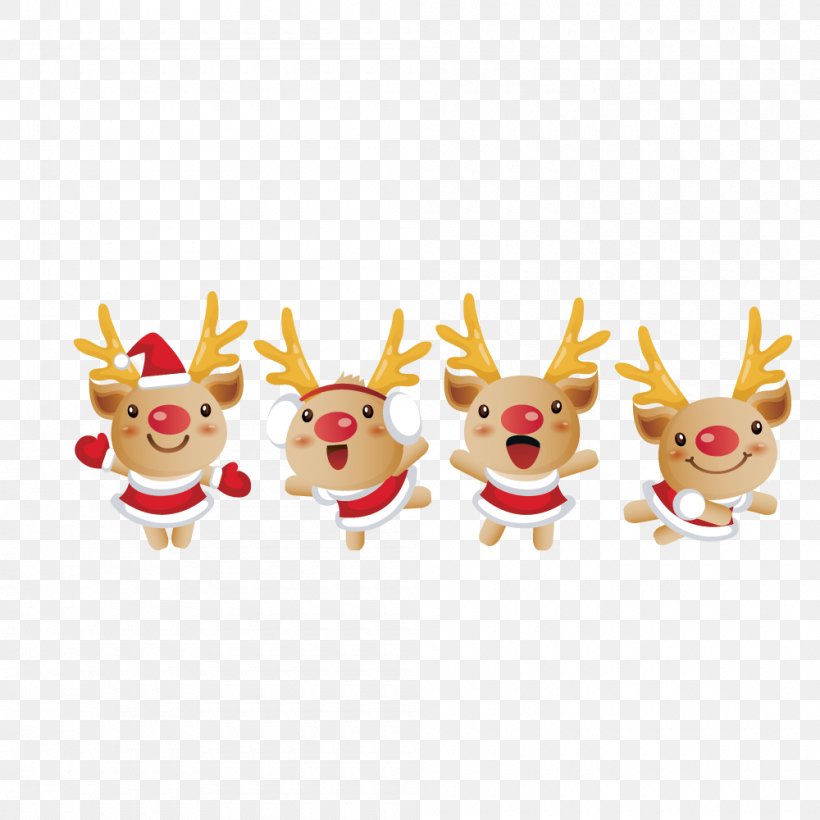 Santa Clauss Reindeer Christmas Clip Art, PNG, 1000x1000px, Santa Claus, Antler, Christmas, Christmas Card, Christmas Tree Download Free