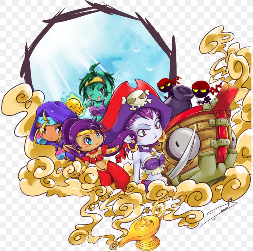 Shantae: Risky's Revenge Shantae: Half-Genie Hero Fan Art, PNG, 811x813px, Watercolor, Cartoon, Flower, Frame, Heart Download Free