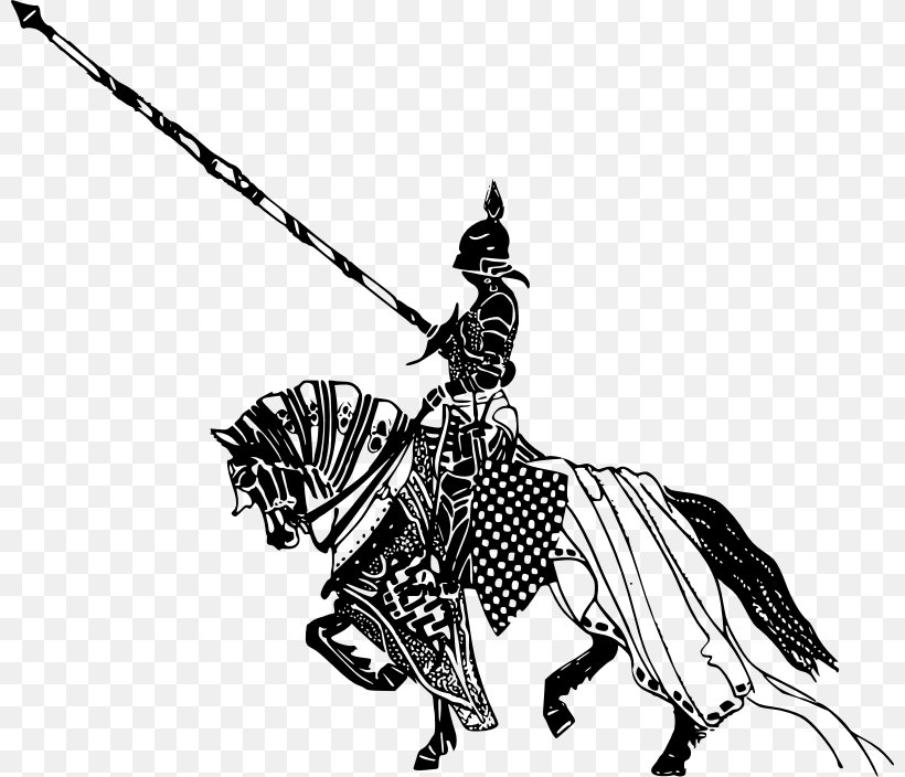 Black Knight Clip Art, PNG, 800x704px, Knight, Art, Black And White, Black Knight, Chivalry Download Free