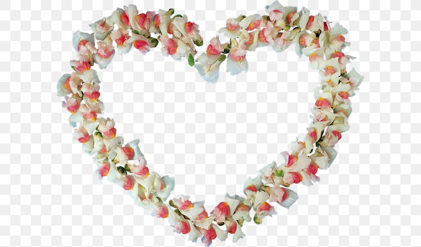 Heart Flower Petal Necklace, PNG, 600x482px, Heart, Flower, Jewellery, Lei, Necklace Download Free