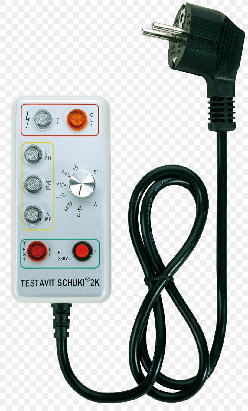 AC Power Plugs And Sockets Residual-current Device Testboy Schuki Mains Tester Plug Testavit Schuki 2K Schuko 99160116 Amw Testboy 1a, PNG, 933x1548px, Ac Power Plugs And Sockets, Ampere, Banana Connector, Cable, Electric Current Download Free