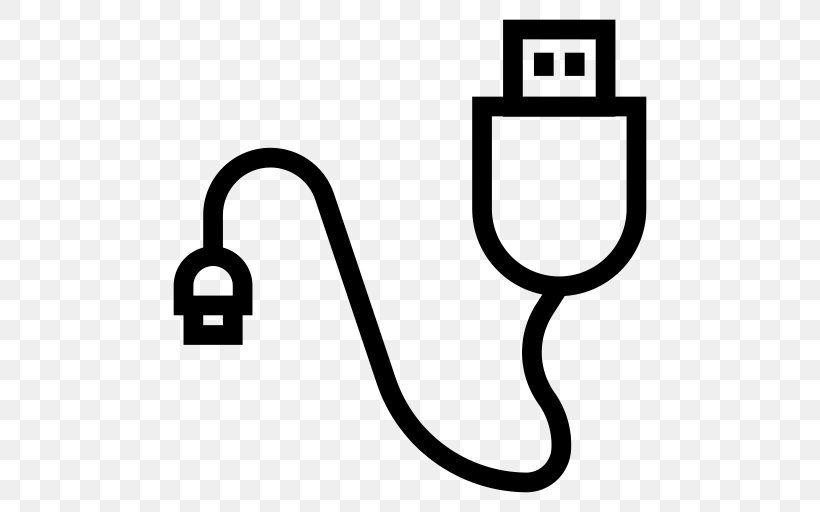 Data Cable Battery Charger USB Wire Clip Art, PNG, 512x512px, Data Cable, Area, Battery Charger, Black And White, Computer Download Free