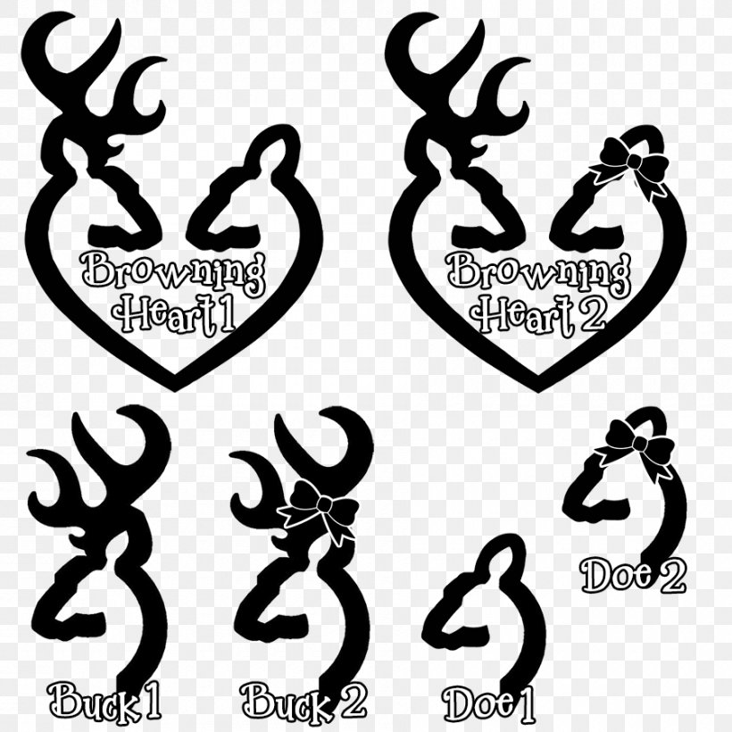 Deer Browning Arms Company Heart Logo Clip Art, PNG, 900x900px, Deer, Antler, Black And White, Body Jewelry, Browning Arms Company Download Free