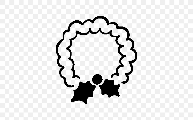 Wreath Christmas Garland, PNG, 512x512px, Wreath, Area, Black, Black And White, Body Jewelry Download Free