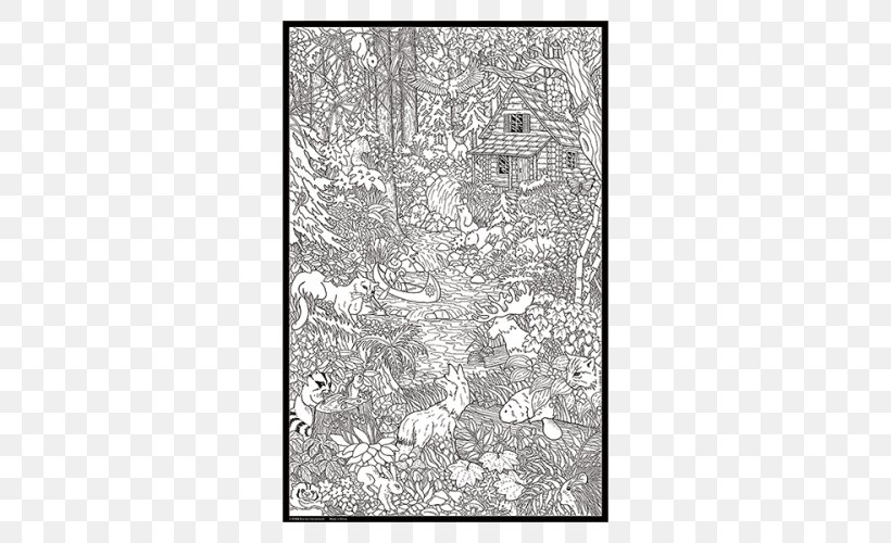 Coloring Book Art Poster Black And White Doodle, PNG, 500x500px, Coloring Book, Area, Art, Art Name, Artist Download Free