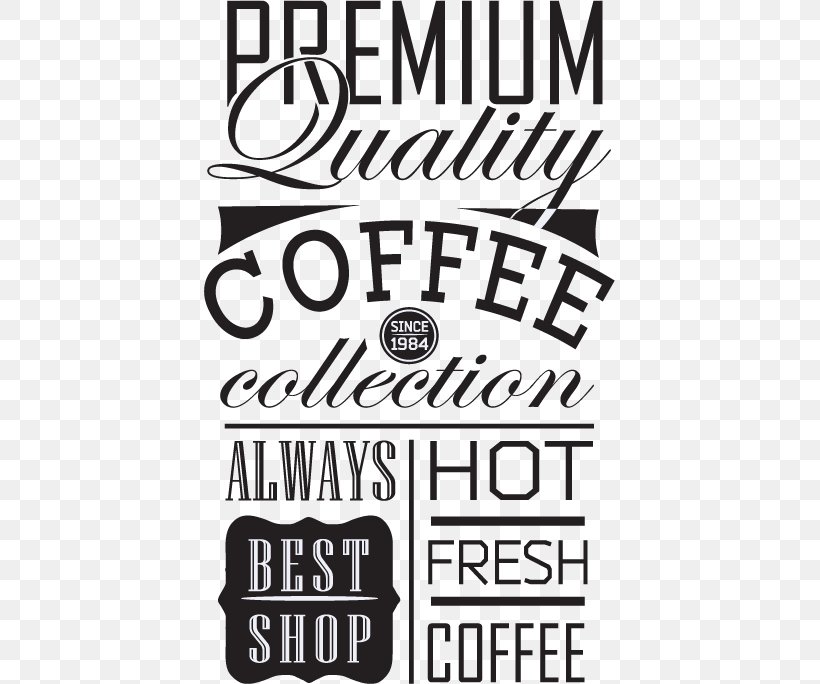 Coffee Typography Element, PNG, 411x684px, Coffee, Black And White, Brand, Calligraphy, Element Download Free