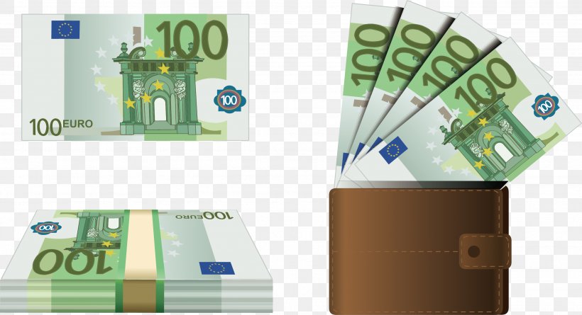 Euro Banknotes Cash, PNG, 2737x1487px, 100 Euro Note, Banknote, Brand, Cartoon, Cash Download Free