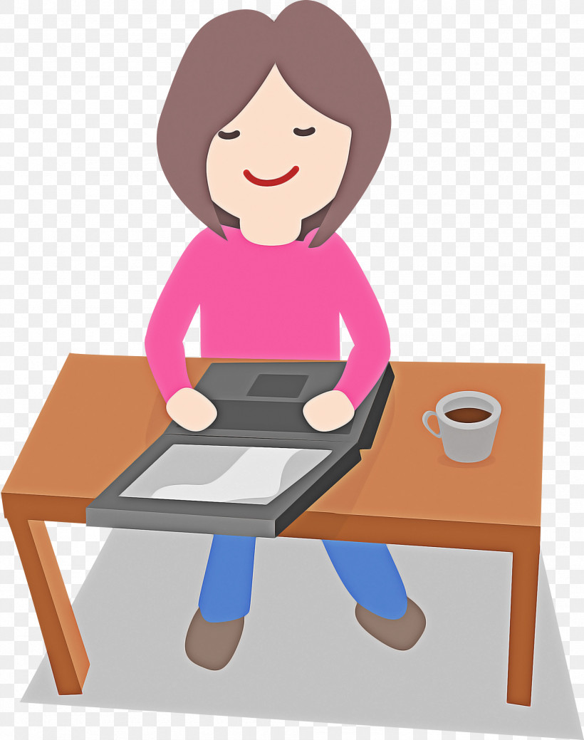 Cartoon Sitting Table Furniture Desk, PNG, 1894x2400px, Cartoon, Computer Desk, Desk, Furniture, Reading Download Free