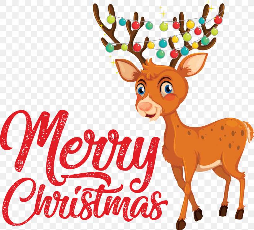 Merry Christmas, PNG, 2999x2719px, Merry Christmas, Biology, Cartoon, Reindeer, Science Download Free