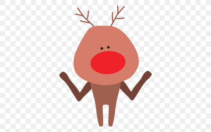 Reindeer, PNG, 512x512px, Nose, Cartoon, Deer, Reindeer, Smile Download Free