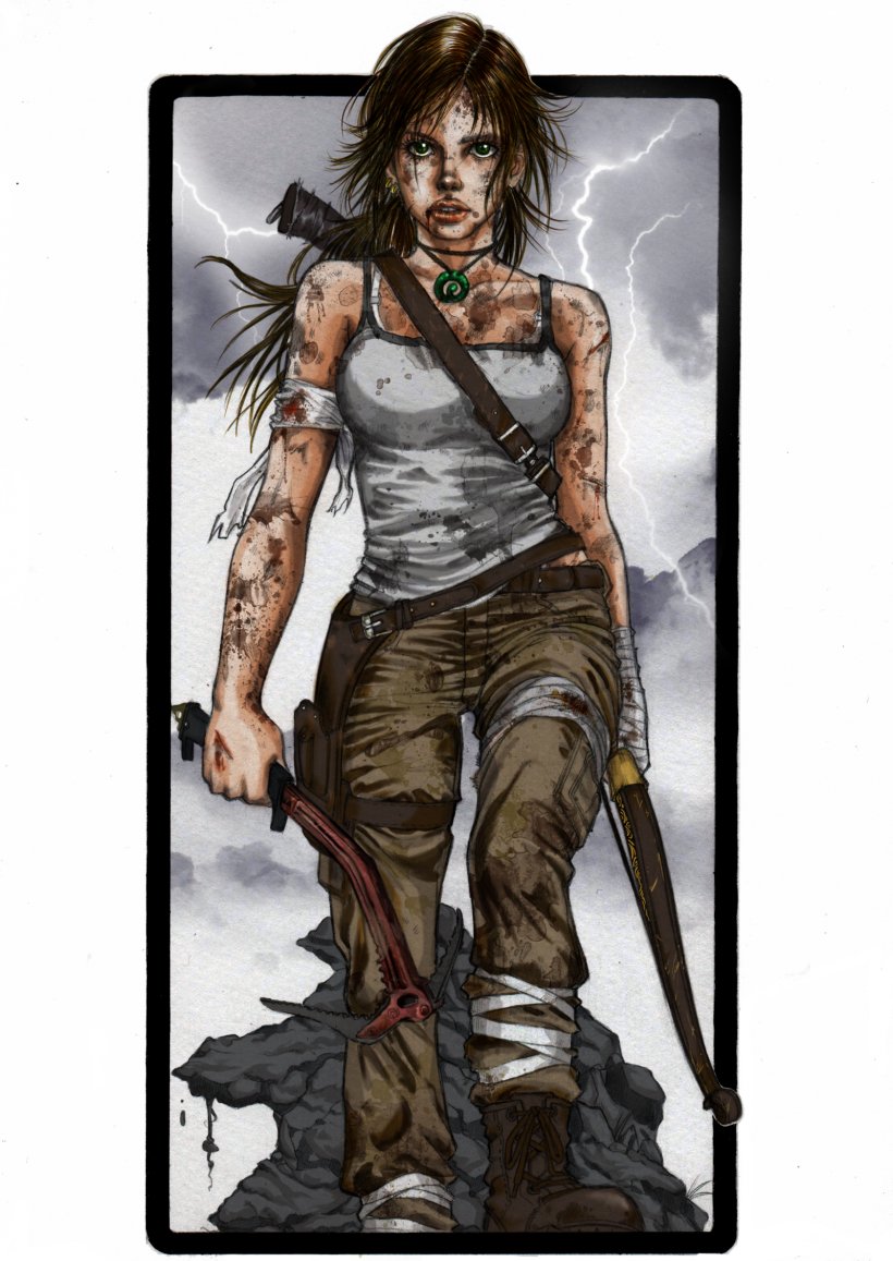 Tomb Raider: Legend Tomb Raider: Underworld Rise Of The Tomb Raider Lara Croft, PNG, 1600x2258px, Watercolor, Cartoon, Flower, Frame, Heart Download Free
