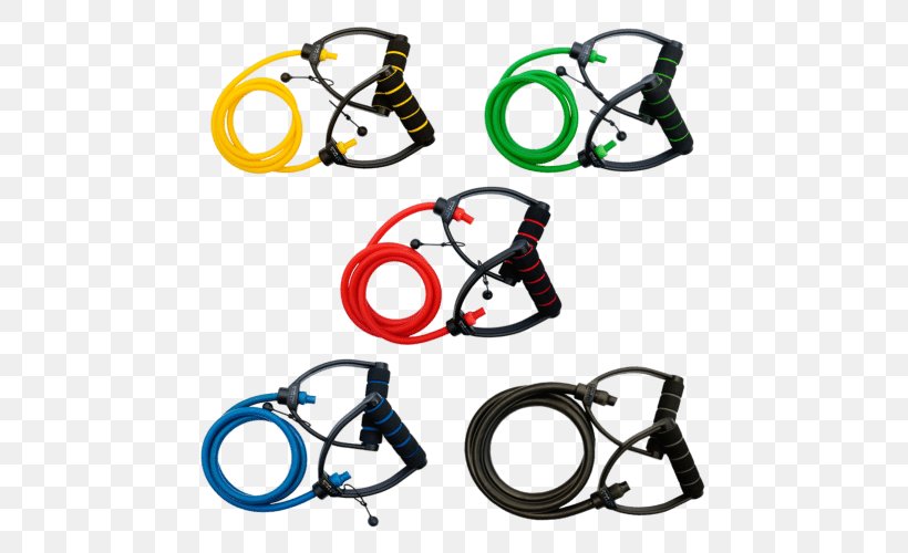 Exercise Bands Exercise Equipment Physical Fitness Fitness Centre, PNG, 500x500px, Exercise Bands, Bicycle Wheel, Cable, Electronics Accessory, Exercise Download Free
