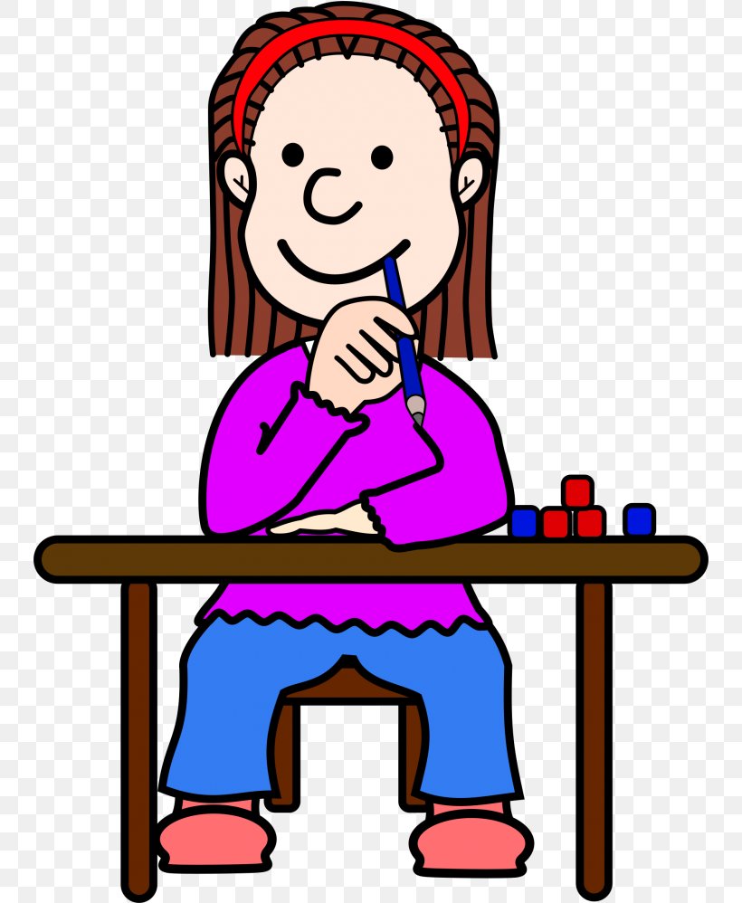 Clip Art Vector Graphics Openclipart Image, PNG, 747x998px, Girl, Cartoon, Pleased, Sitting, Thought Download Free