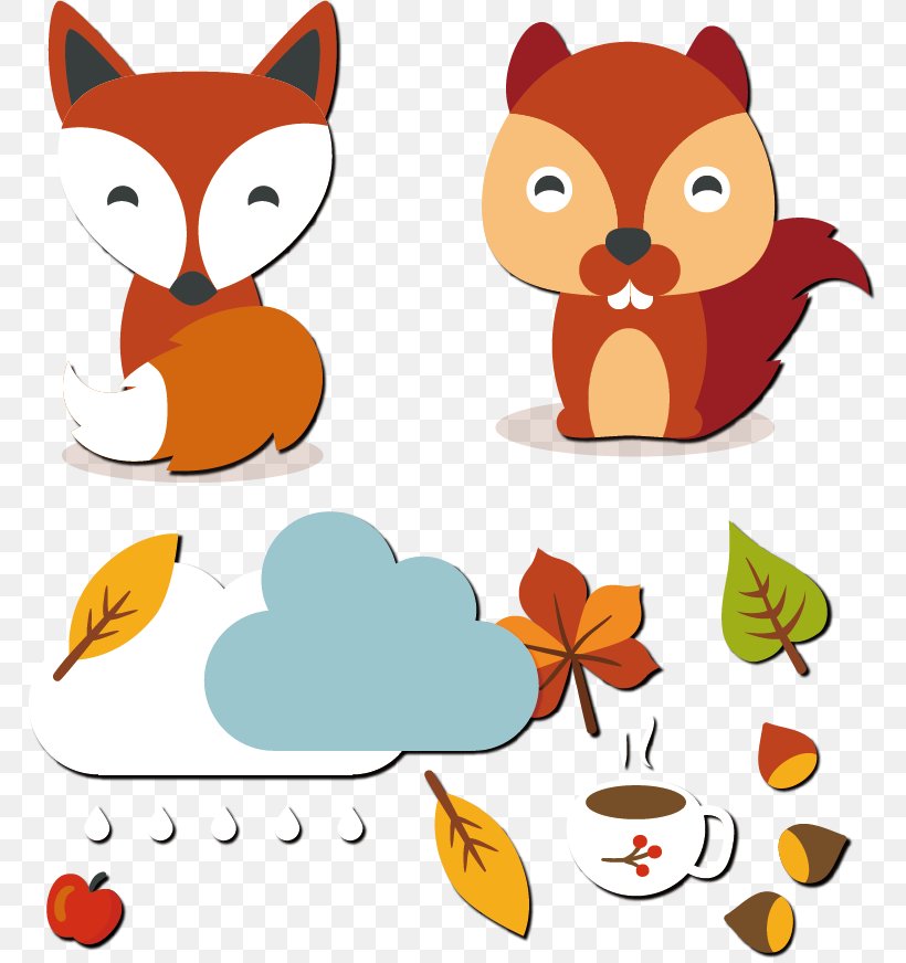 Euclidean Vector Squirrel, PNG, 767x872px, Autumn Leaves, Artwork, Autumn, Carnivoran, Cat Download Free