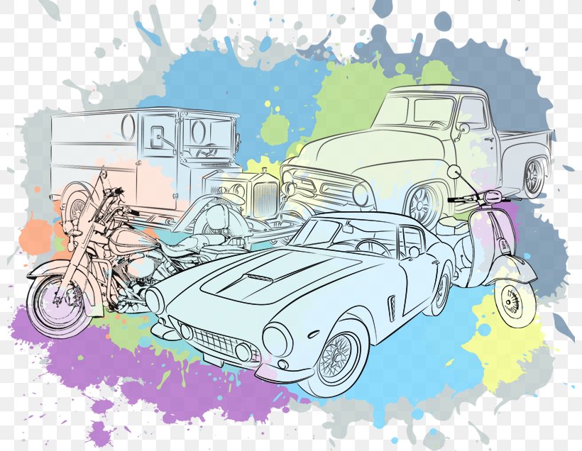 Compact Car Illustration Clip Art Vintage Car, PNG, 800x636px, Car, Area, Art, Artwork, Automotive Design Download Free