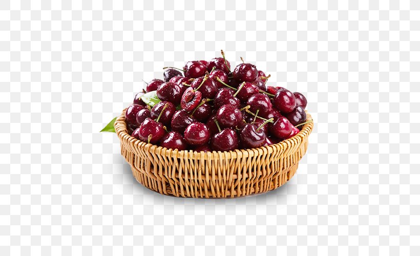 Cherries Fruit Image Basket, PNG, 500x500px, Cherries, Basket, Berry, Bing Cherry, Cherry Download Free