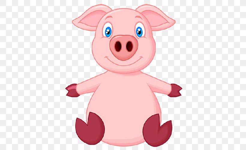 Domestic Pig Cartoon Drawing Clip Art, PNG, 500x500px, Pig, Animal, Animated Cartoon, Cartoon, Domestic Pig Download Free