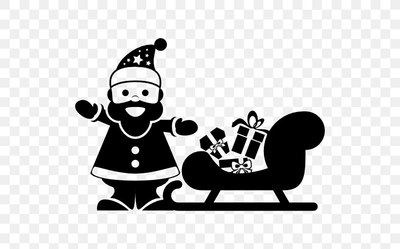 Santa Claus Download Christmas, PNG, 512x512px, Santa Claus, Artwork, Black And White, Christmas, Fictional Character Download Free