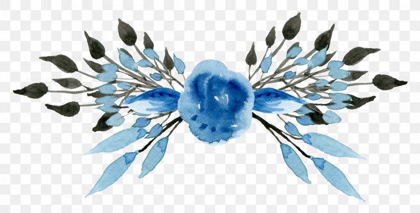 Wedding Invitation Blue Flower Clip Art, PNG, 2403x1221px, Wedding Invitation, Blue, Body Jewelry, Color, Creative Market Download Free