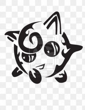 Cat - Cat Pokemon Black & White Jigglypuff PNG