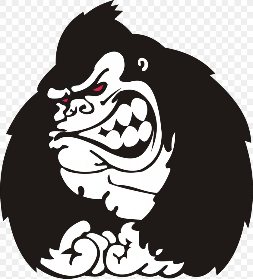 Gorilla Sticker Polyvinyl Chloride Wall Decal, PNG, 900x995px, Gorilla, Art, Black, Black And White, Brand Download Free