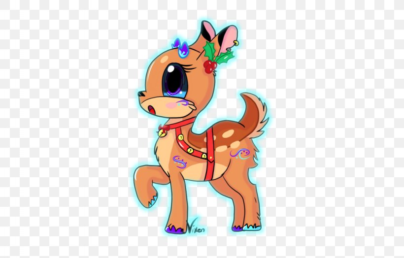 Reindeer Pony Horse, PNG, 1024x655px, Watercolor, Cartoon, Flower, Frame, Heart Download Free