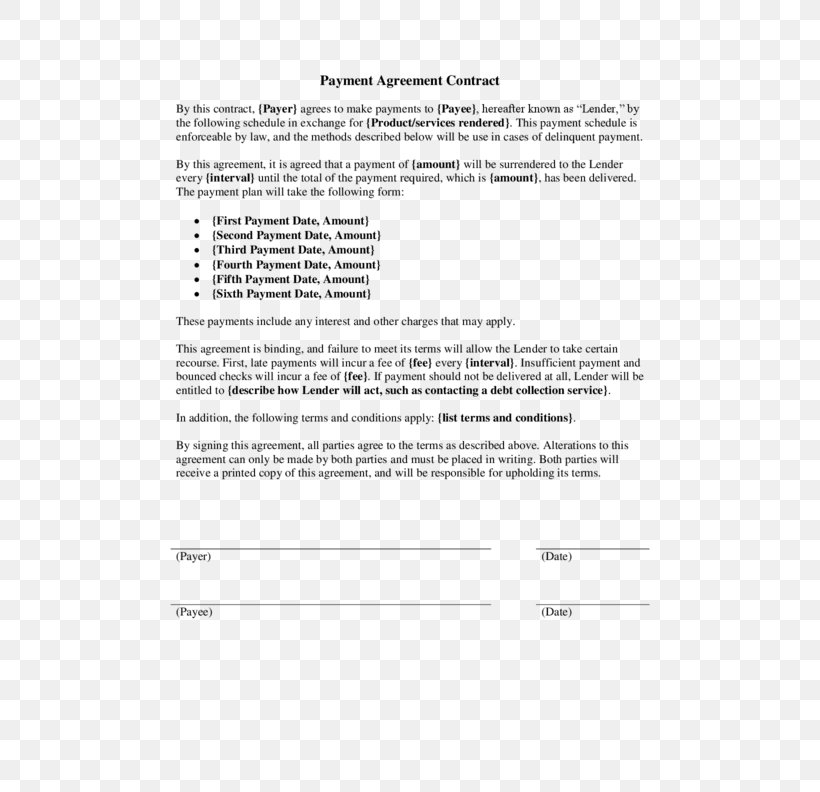 Contract Payment Template Loan Agreement, PNG, 612x792px, Contract, Area, Business, Creditor, Document Download Free