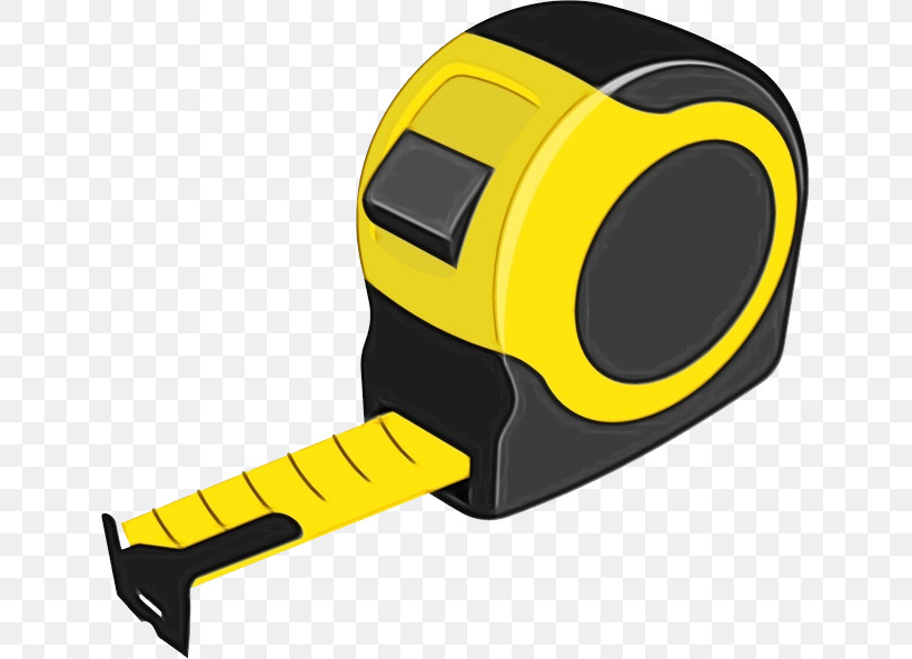 Tape Measure, PNG, 637x593px, Watercolor, Paint, Tape Measure, Wet Ink, Yellow Download Free