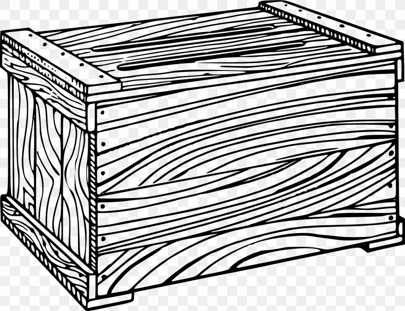 Crate Wooden Box Clip Art, PNG, 2398x1846px, Crate, Area, Black And White, Box, Drawing Download Free