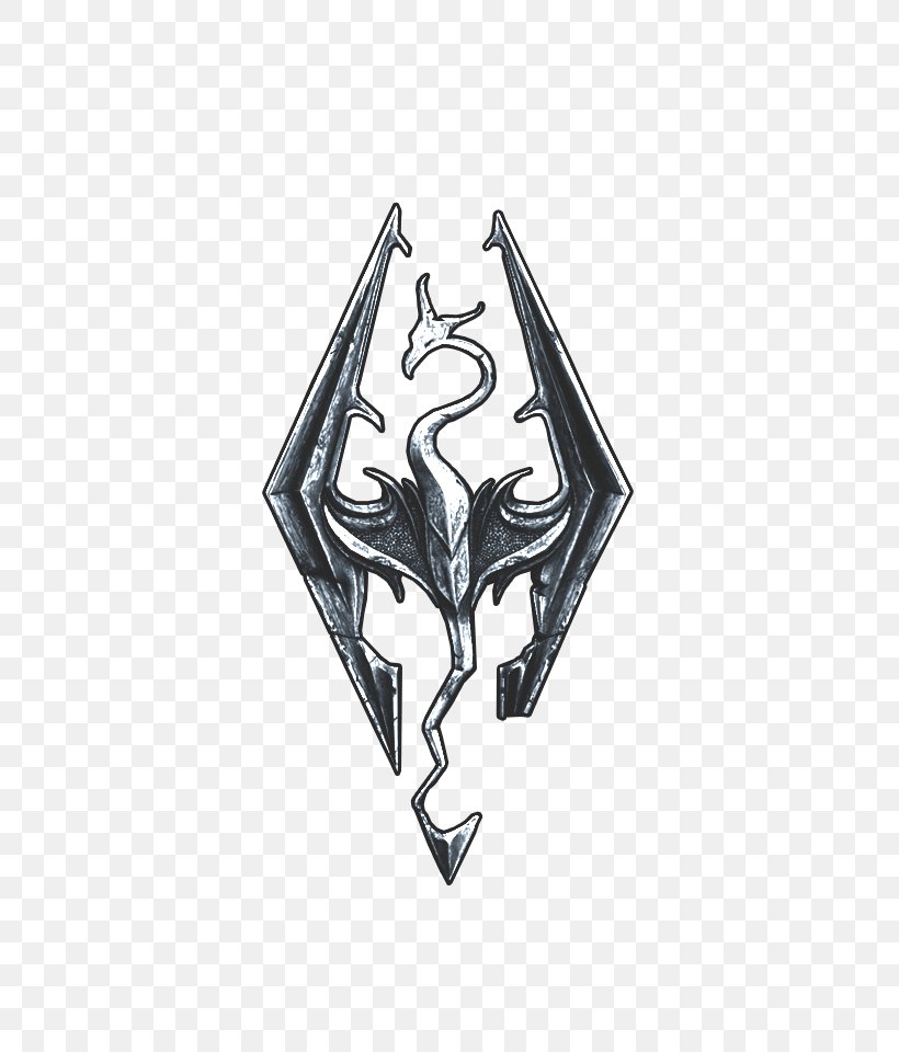 The Elder Scrolls V: Skyrim – Dragonborn The Elder Scrolls IV: Oblivion Logo Decal Video Games, PNG, 640x960px, Elder Scrolls Iv Oblivion, Action Roleplaying Game, Black And White, Body Jewelry, Decal Download Free