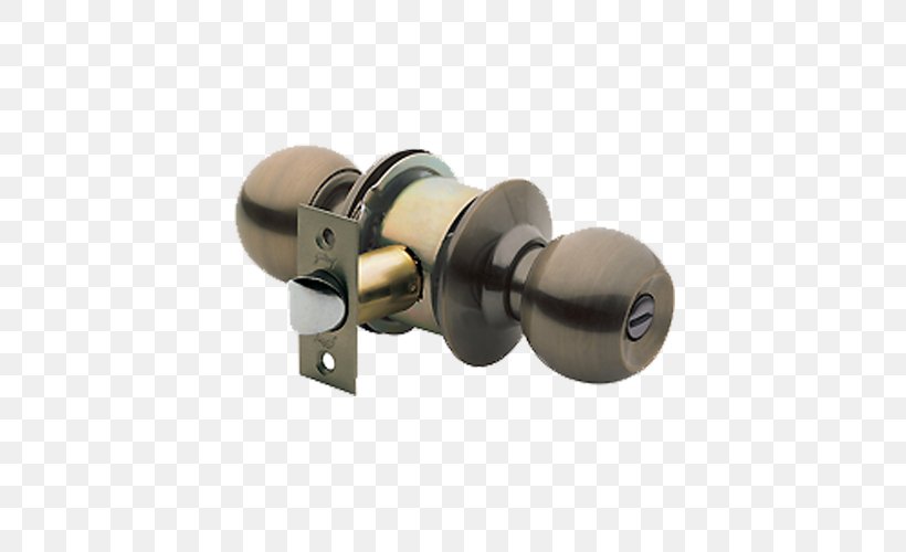 Bored Cylindrical Lock Lockset Remote Keyless System, PNG, 500x500px, Lock, Antique, Bathroom, Bored Cylindrical Lock, Brass Download Free