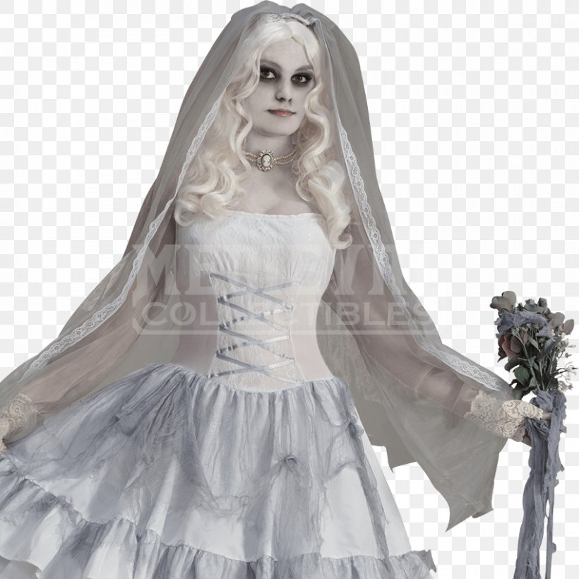 Victorian Era Halloween Costume Ghost Bride, PNG, 850x850px, Watercolor, Cartoon, Flower, Frame, Heart Download Free