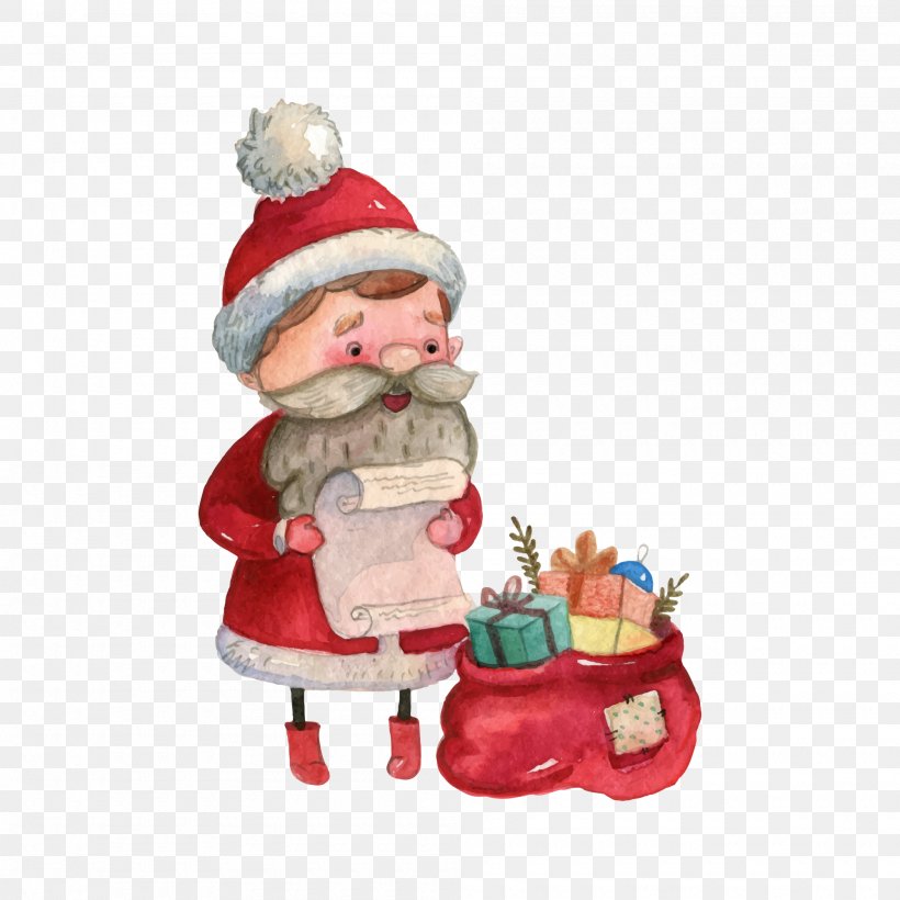 Drawing Vector Santa Claus, PNG, 2000x2000px, Santa Claus, Character, Christmas, Christmas Decoration, Christmas Ornament Download Free