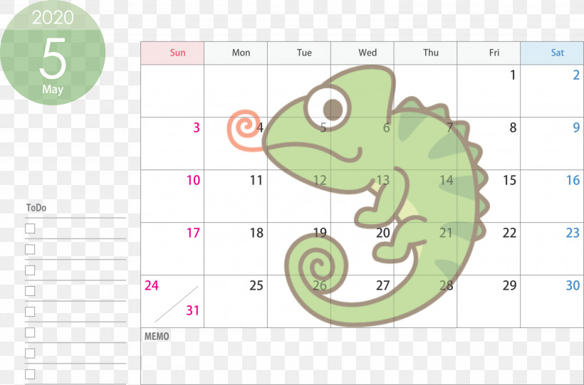 May 2020 Calendar May Calendar 2020 Calendar, PNG, 3000x1982px, 2020 Calendar, May 2020 Calendar, Cartoon, Chameleon, Circle Download Free