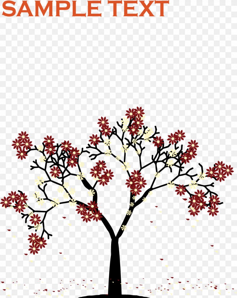 Vector Plum Tree, PNG, 1024x1285px, Trees In Spring, Art, Blossom, Branch, Cherry Blossom Download Free