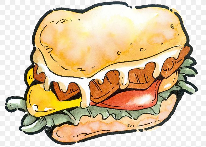 Hamburger Beefsteak Birthday Cake Food Illustration, PNG, 1500x1071px, Watercolor, Cartoon, Flower, Frame, Heart Download Free