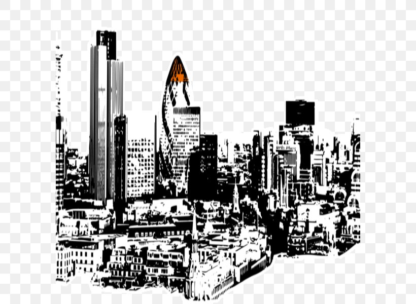 Skyline Skyscraper PS London Cityscape White, PNG, 600x600px, Skyline, Black, Black And White, Building, City Download Free