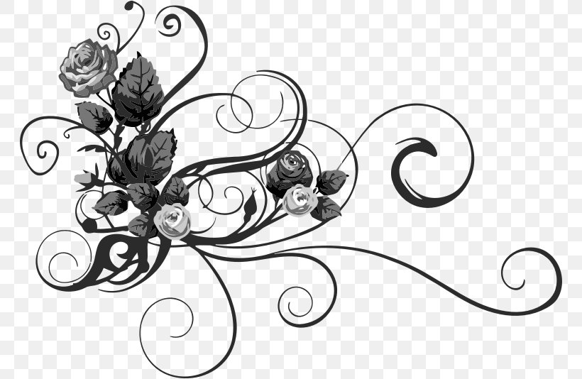 Flower Rose Clip Art, PNG, 766x534px, Flower, Art, Artwork, Black And White, Body Jewelry Download Free
