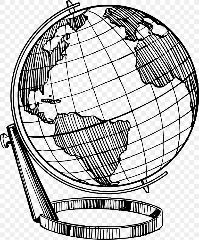 Globe Earth Line Art Drawing, PNG, 1985x2400px, Globe, Area, Art, Ball, Black And White Download Free