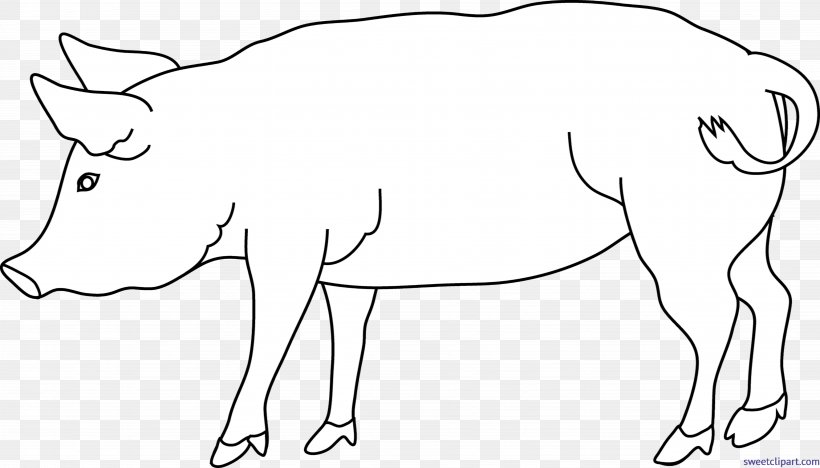 Clip Art Domestic Pig Black And White Image, PNG, 6363x3636px, Pig, Adult, Animal Figure, Area, Art Download Free