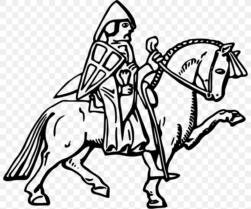 Horse Knight Clip Art, PNG, 800x685px, Horse, Art, Artwork, Black And White, Cattle Like Mammal Download Free