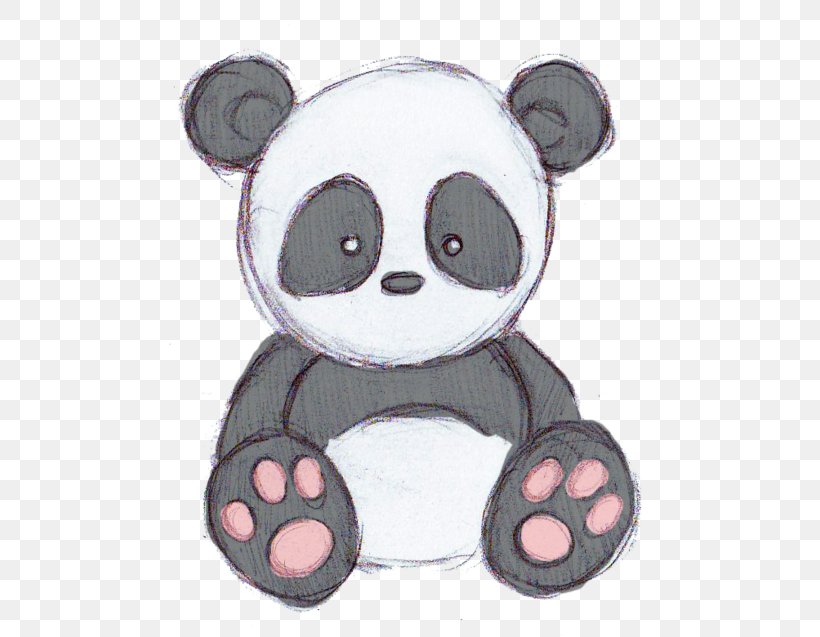 Giant Panda Drawing Cuteness Cartoon Sketch, PNG, 500x637px ...