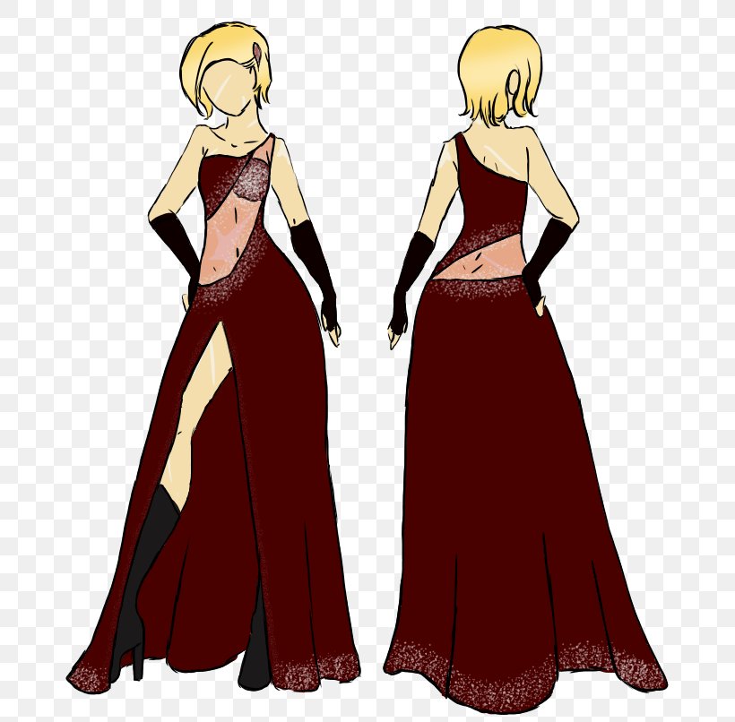 Gown Cartoon Maroon Outerwear, PNG, 695x806px, Watercolor, Cartoon, Flower, Frame, Heart Download Free