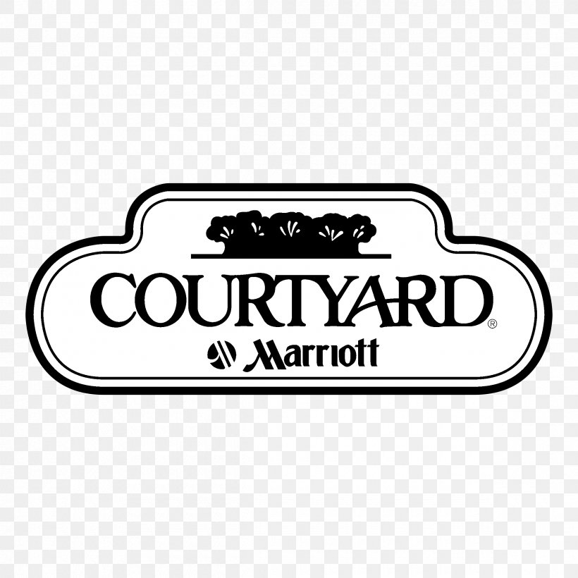 Courtyard By Marriott Logo Marriott International Brand Font, PNG, 2400x2400px, Courtyard By Marriott, Accommodation, Area, Black And White, Brand Download Free