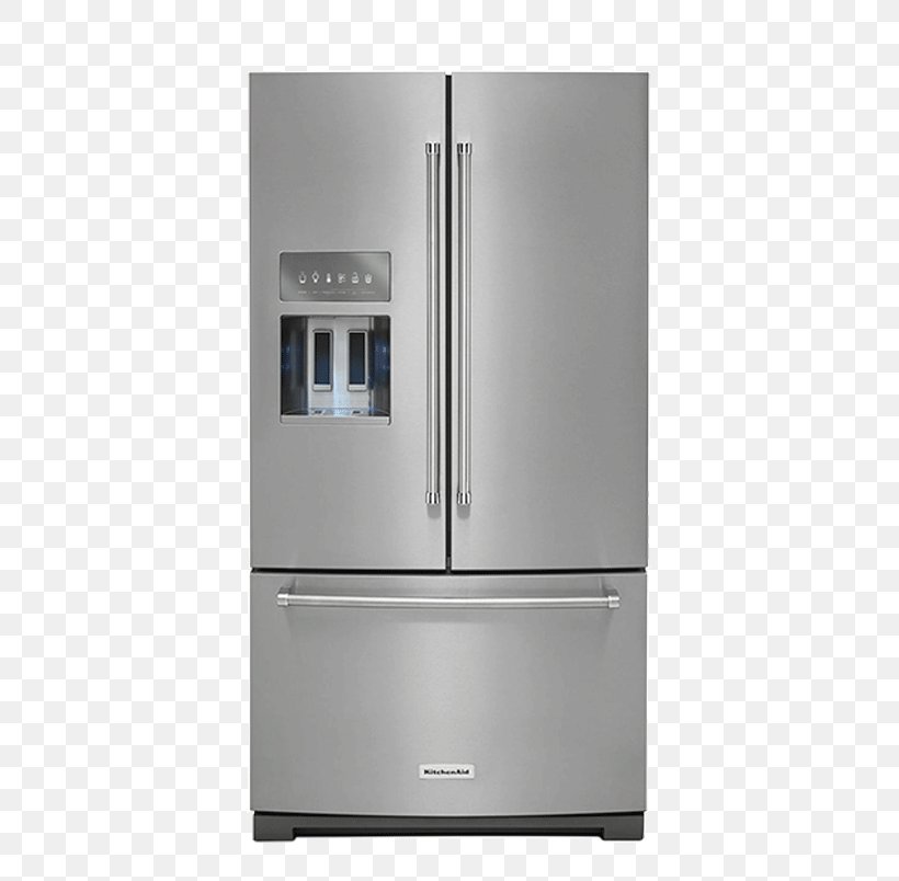 Refrigerator KitchenAid KRFF707E Ice Makers Door, PNG, 519x804px, Refrigerator, Cubic Foot, Door, Freezers, Home Appliance Download Free