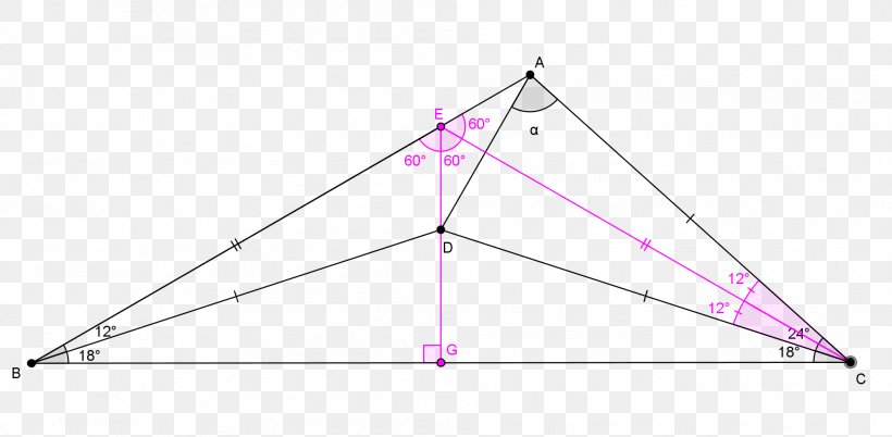 Triangle Point Symmetry, PNG, 1988x975px, Triangle, Area, Diagram, Parallel, Pink Download Free