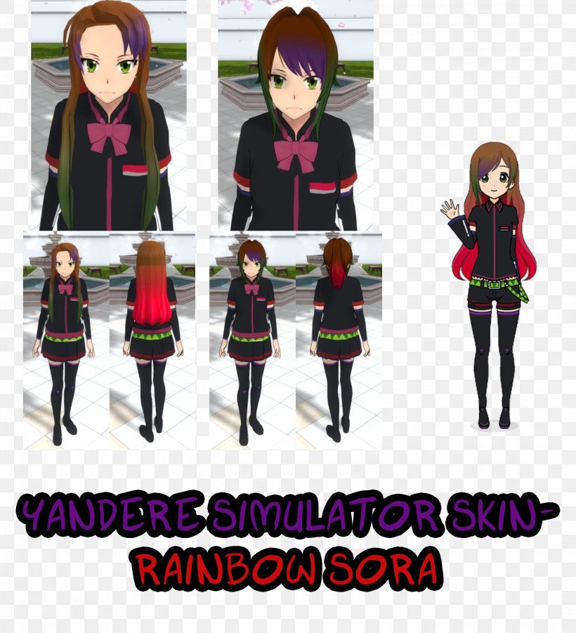 Yandere Simulator Character School Uniform Skin, PNG, 2148x2358px, Watercolor, Cartoon, Flower, Frame, Heart Download Free