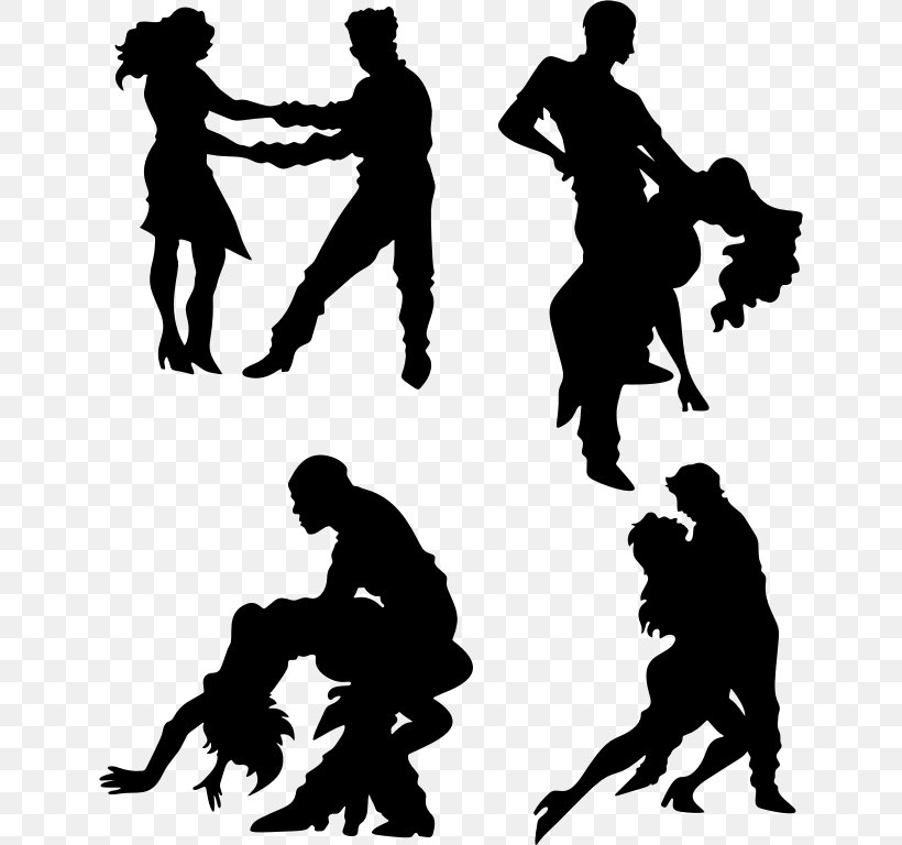 Modern Dance Silhouette Ballroom Dance, PNG, 640x768px, Dance, Art, Ballroom Dance, Black And White, Couple Download Free