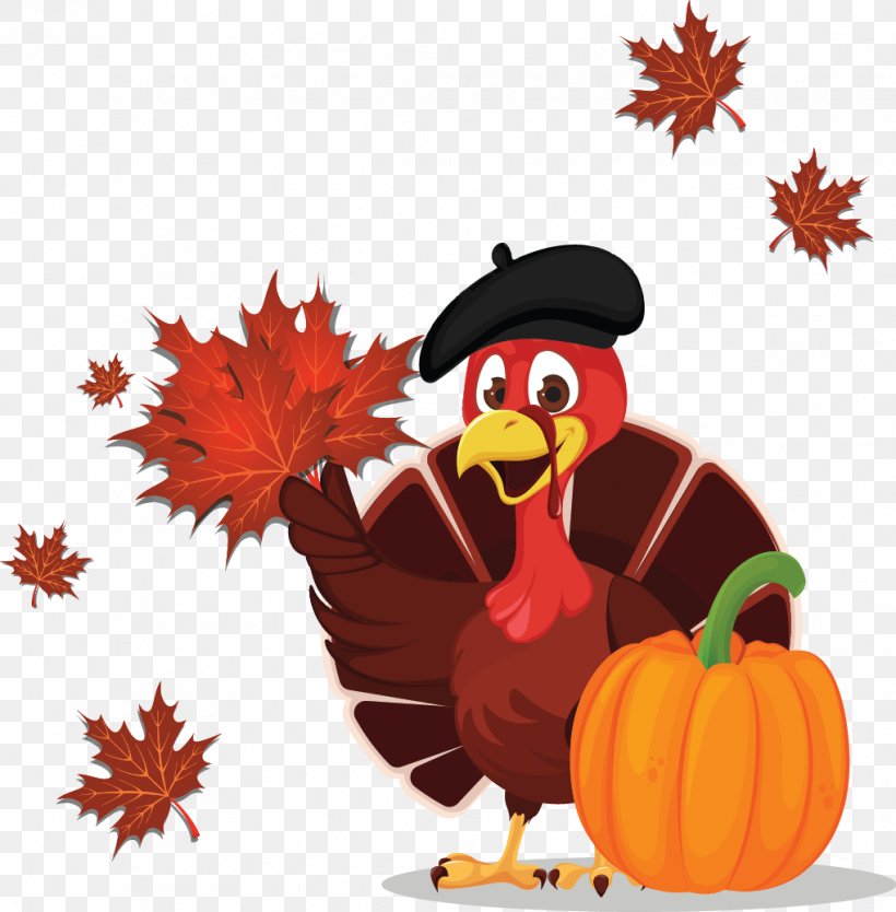 Thanksgiving Vector Graphics Stock Illustration Cartoon, PNG, 1019x1037px, Thanksgiving, Beak, Bird, Cartoon, Chicken Download Free