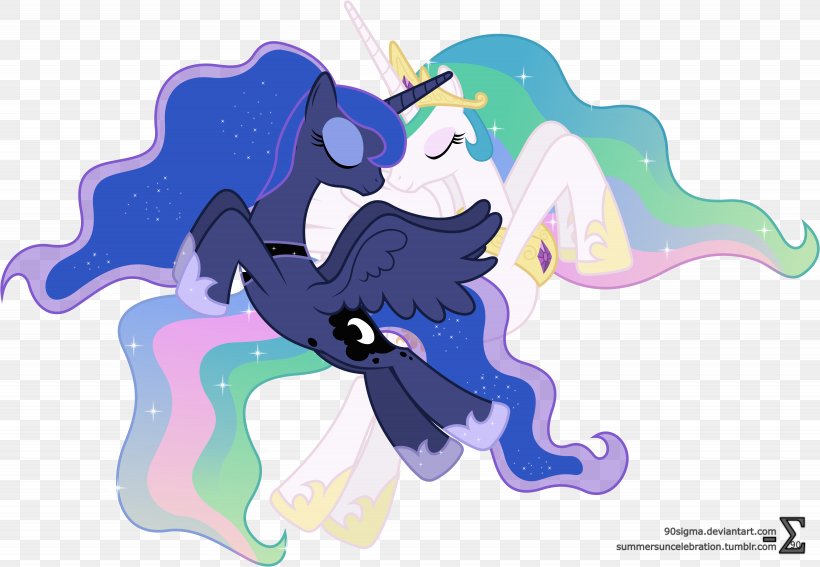 Princess Celestia Princess Luna DeviantArt Image, PNG, 9020x6240px, Watercolor, Cartoon, Flower, Frame, Heart Download Free